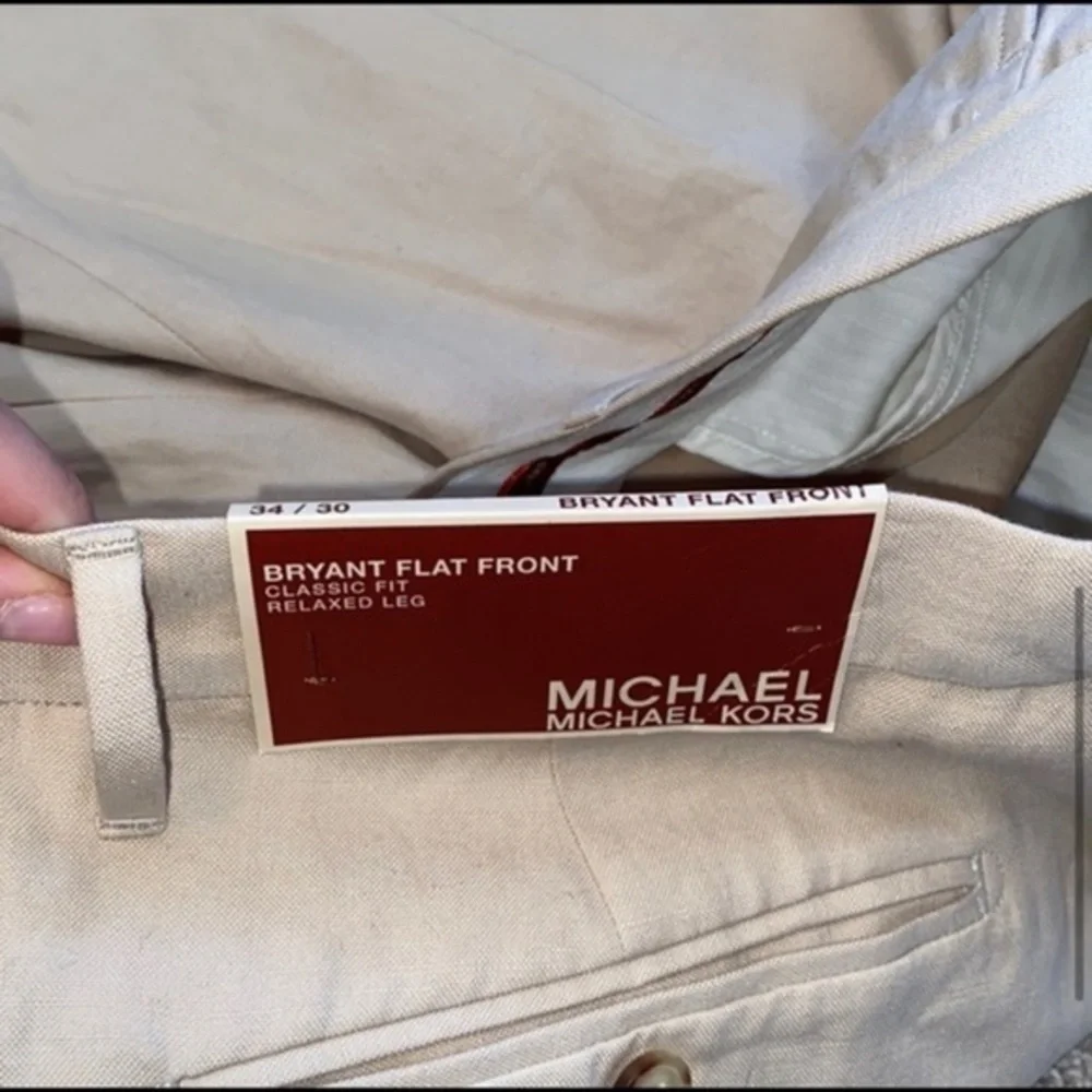 NWT Michael kors Bryant flat front classic fit relaxed leg dress pants